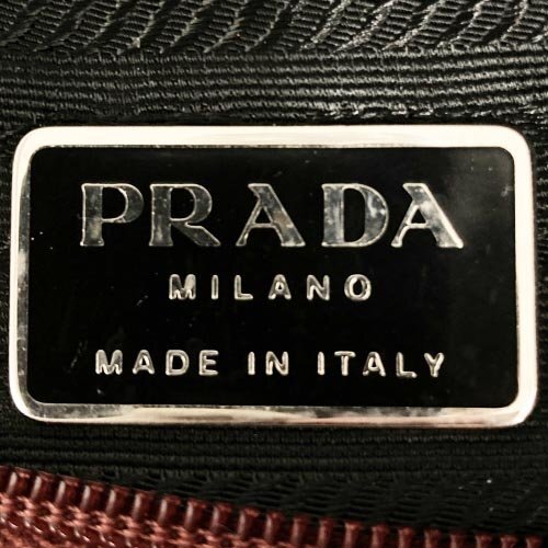 PRADA プラダ ショルダーバッグ 斜め掛け 肩掛け バッグ トライアングルロゴ レッド ボルドー ナイロン メンズ レディース USED_画像7