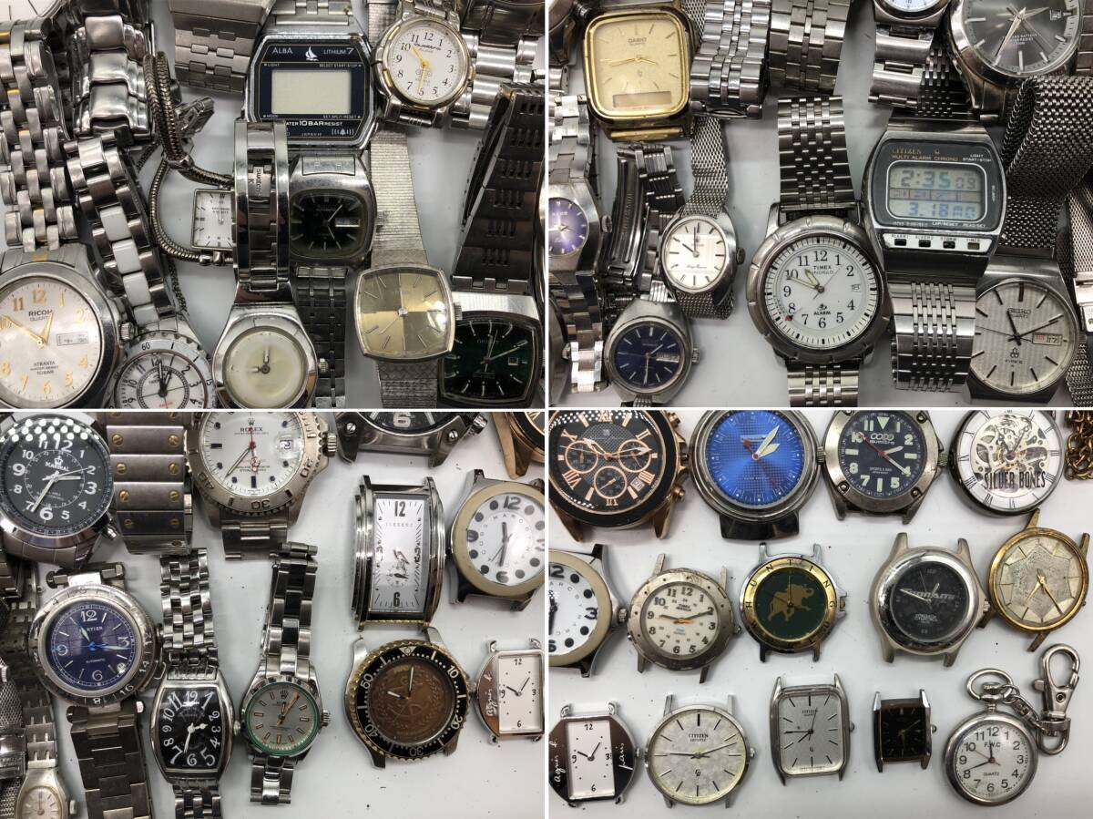 動作未確認品 ジャンク ステンレス 金属系 腕時計 200本 SEIKO/CITIZEN/CASIO/RADO/CYMA/TIMEX/DIESEL ブランド まとめ売り 大量 まとめて_画像2