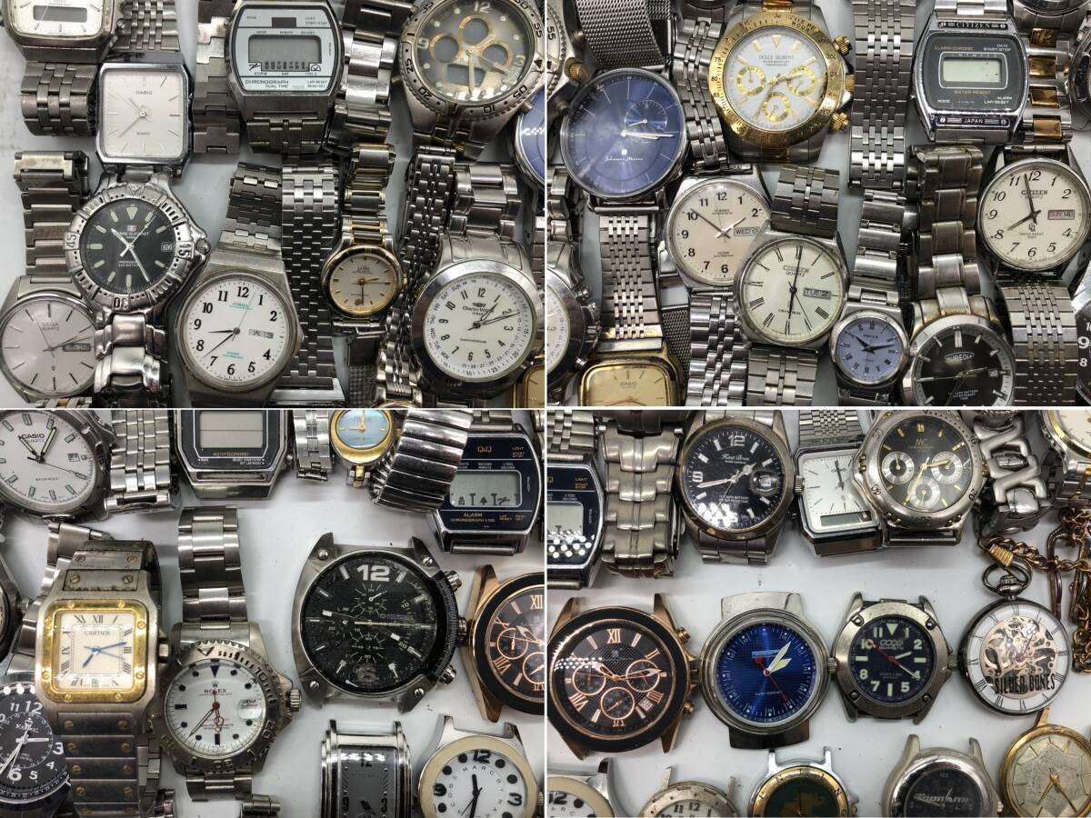 動作未確認品 ジャンク ステンレス 金属系 腕時計 200本 SEIKO/CITIZEN/CASIO/RADO/CYMA/TIMEX/DIESEL ブランド まとめ売り 大量 まとめて_画像3