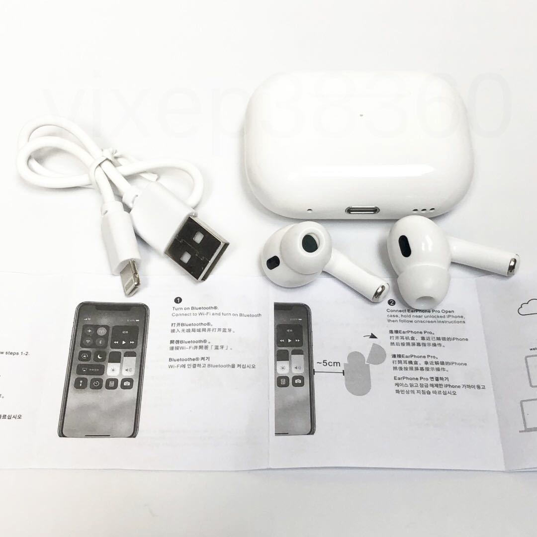 【新品】第2世代 AirPods Pro 代替品 ワイヤレスイヤホン Bluetooth 高音質サウンド 充電ケース 充電ケーブル付きyt193 iPhone 13 14 15_画像6