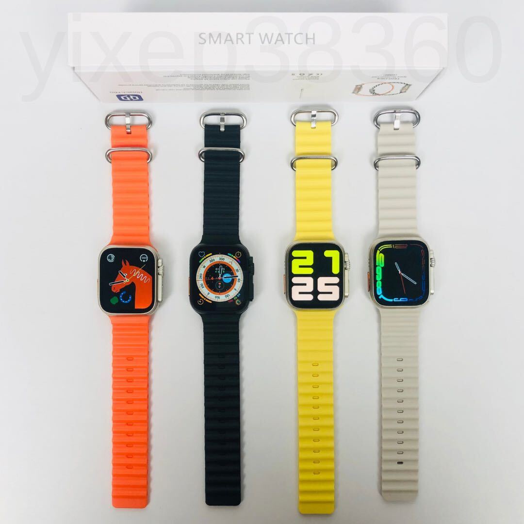 全国 送料無料 Apple Watch Ultra 2 代替品 スマートウォッチ 大画面 ブラック yw131 通話 音楽 血中酸素 運動 健康 日常生活防水 多機能_画像9