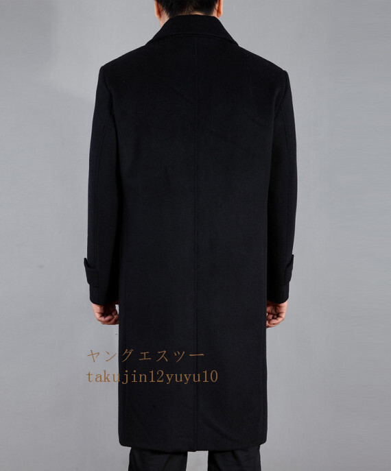 入手困難■メンズ ロングコート 高品質 ウールコート 新品 ステンカラーコート 紳士服 ビジネスコート ラシャ ジャケット 二色 黒 3XL_画像3