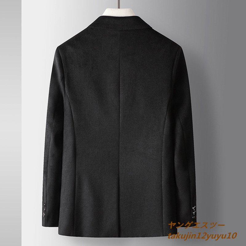新品 テーラードジャケット メンズ ブレザー 高級 ウール スプリングコート 無地 スーツ 紳士 アウター スリム 四色選択 グレー XL_画像3
