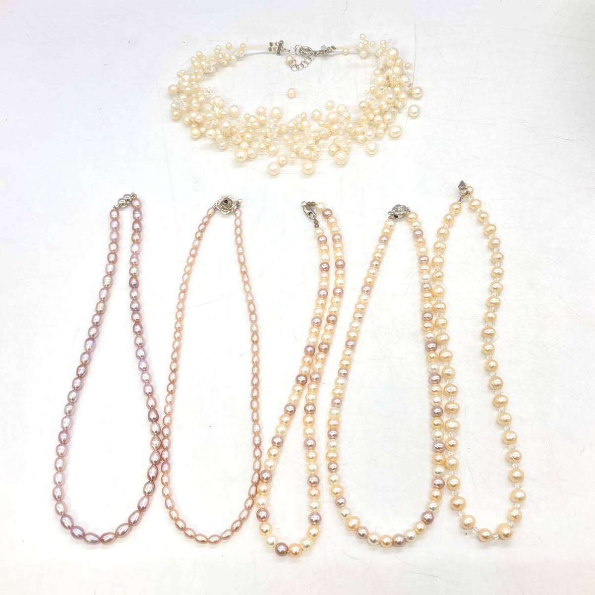 ■淡水パールネックレス6点おまとめ■m約168g 真珠 ケシ バロック ベビー pearl Pearl necklace jewelry silver DA0_画像8