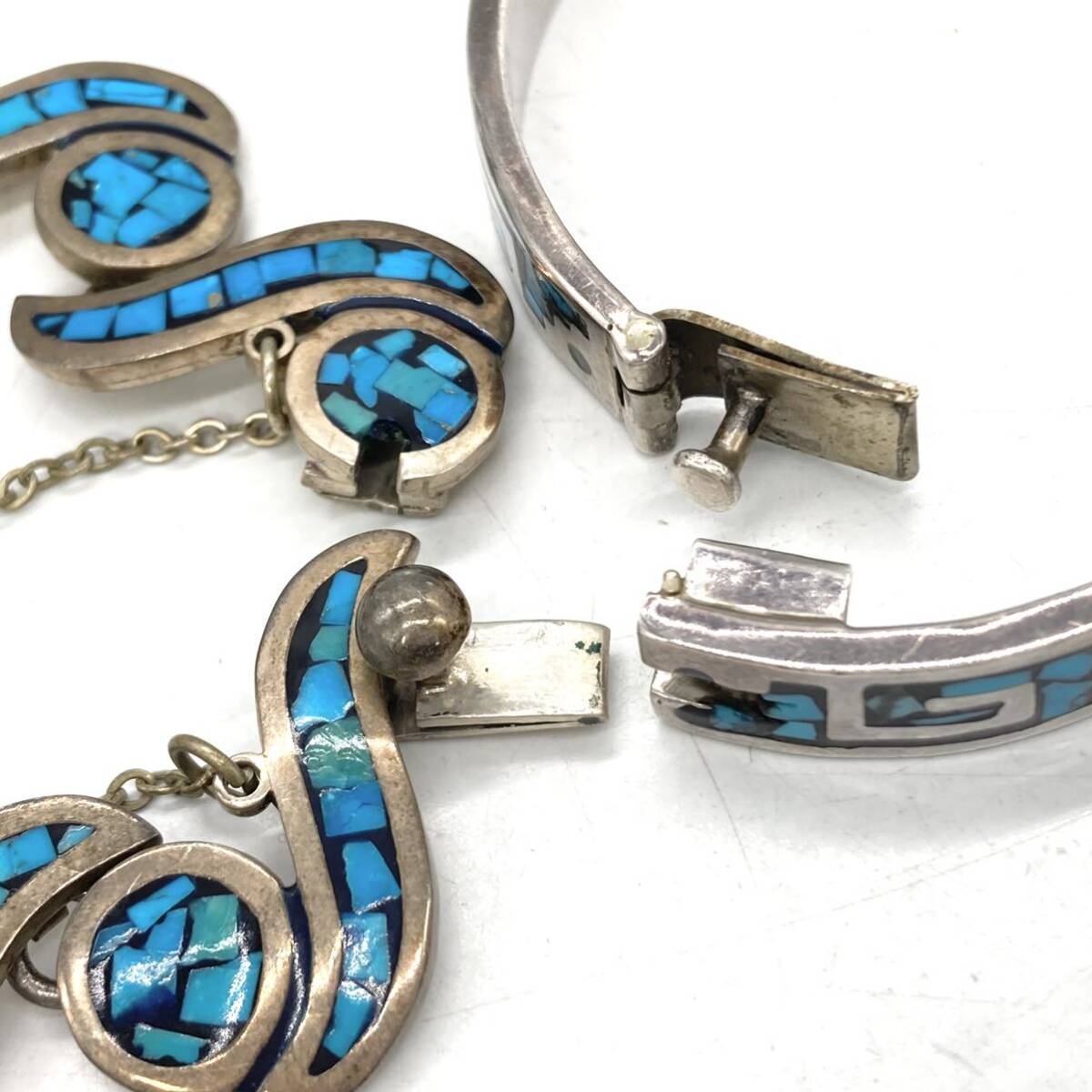 ■メキシカンジュエリー3点おまとめ■a約102.5gメキシカンジュエリーMexicanjewelryターコイズturquoise jewelry bracelet silver 925 CE0_画像6