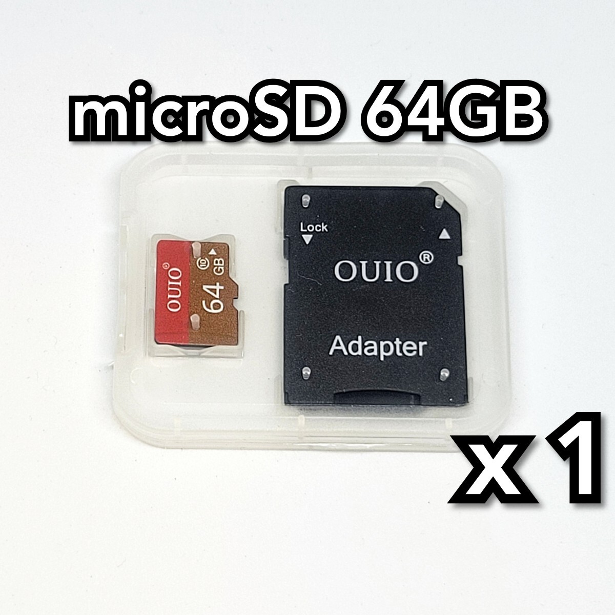 【送料無料】マイクロSDカード 64GB 1枚 class10 1個 microSD microSDXC マイクロSD 高速 OUIO 64GB RED-GOLD_画像2