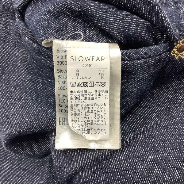 [D2559] インコテックス デニムパンツ ボトム スラックス SLOWEAR ブルー系 44 INCOTEX_画像4