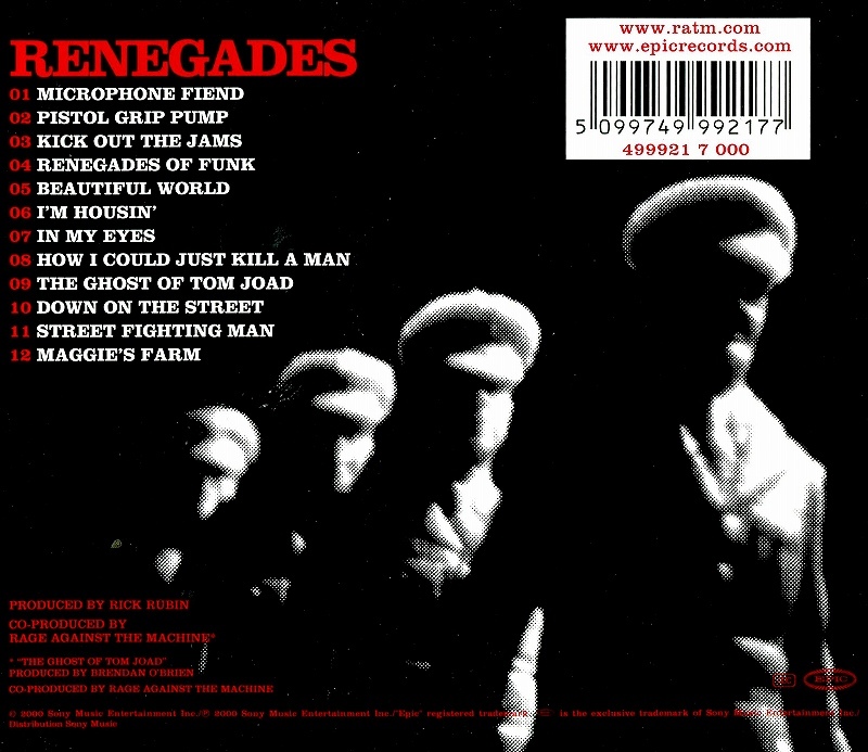 ◆◆RAGE AGAINST THE MACHINE◆RENEGADES レイジ・アゲインスト・ザ・マシーン レネゲイズ 2000年作即決 送料込◆◆_画像2