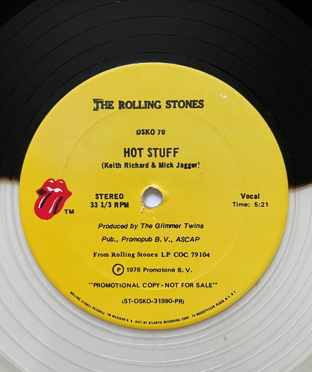 レア！限定 プロモ盤 12”「The Rolling Stones - Hot Stuff / Crazy Mama」ブラック＆クリア・カラー キースリチャーズ ミックジャガーの画像7