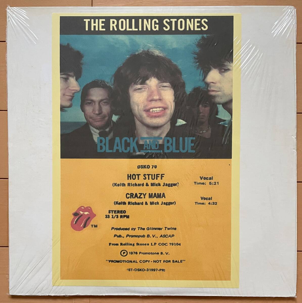 レア！限定 プロモ盤 12”「The Rolling Stones - Hot Stuff / Crazy Mama」ブラック＆クリア・カラー キースリチャーズ ミックジャガーの画像2