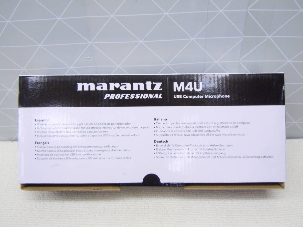 B129 美品中古 マランツプロ USBコンデンサーマイク USBアダプター ケーブル マイクケーブル デスクスタンド付 動画配信 M4U youtuber 機器_画像2