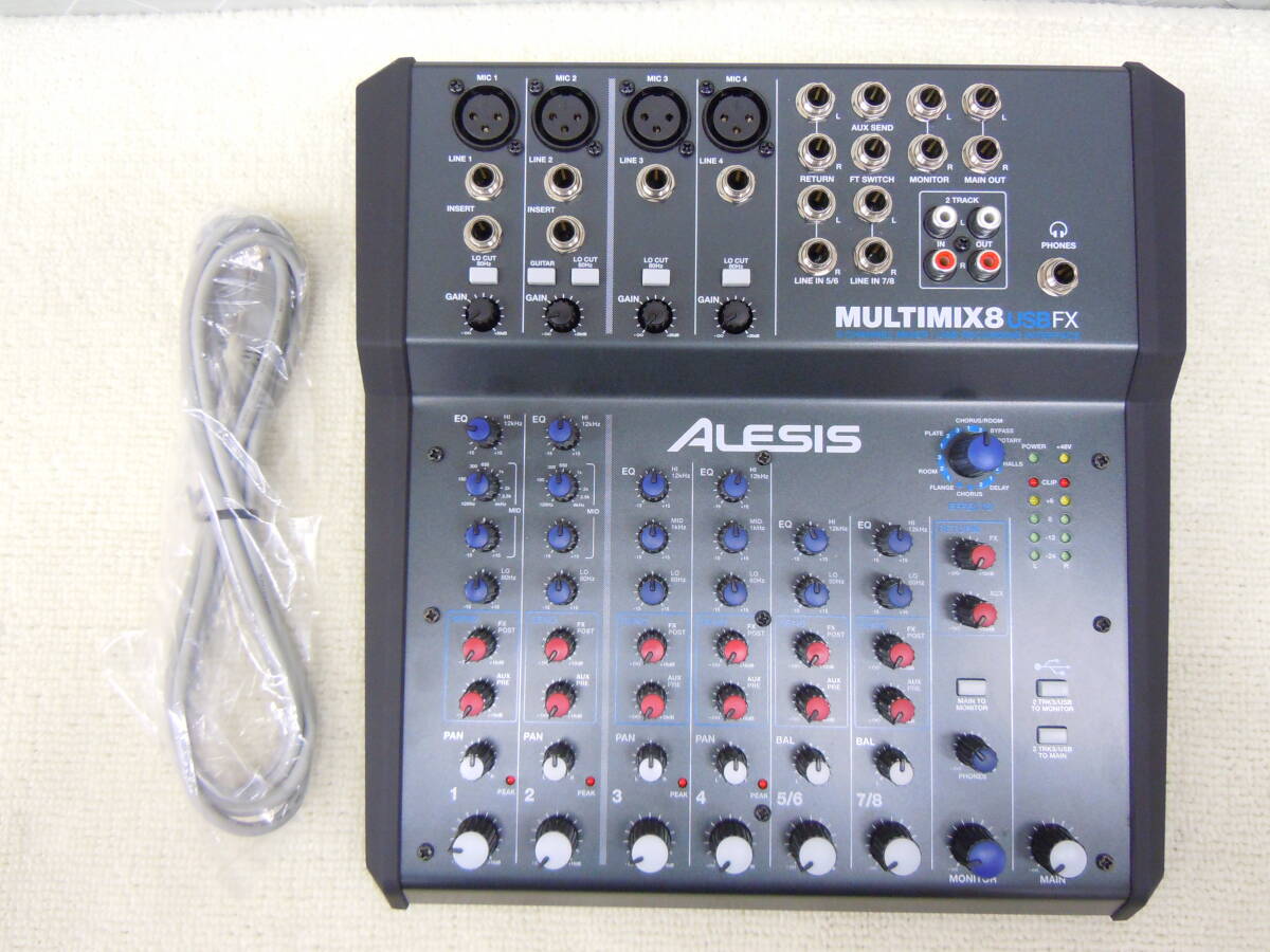 B158 美品 動確済 ALESIS MultiMix 8 USB FX エフェクト＆USB オーディオインターフェース内蔵 8チャンネル 多機能 アナログ ミキサー