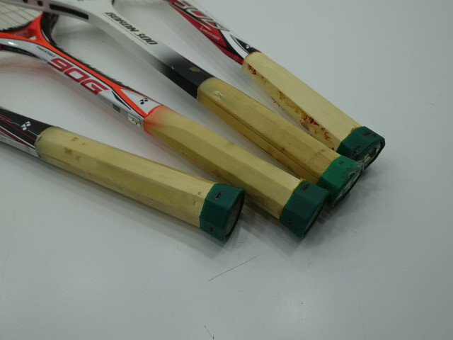 YONEX　ヨネックス軟式テニスラケット4本　Ｆ-LASER7Ｓ　INX900　NEXIGA90G　BR-300　送料無料_元グリップありません。
