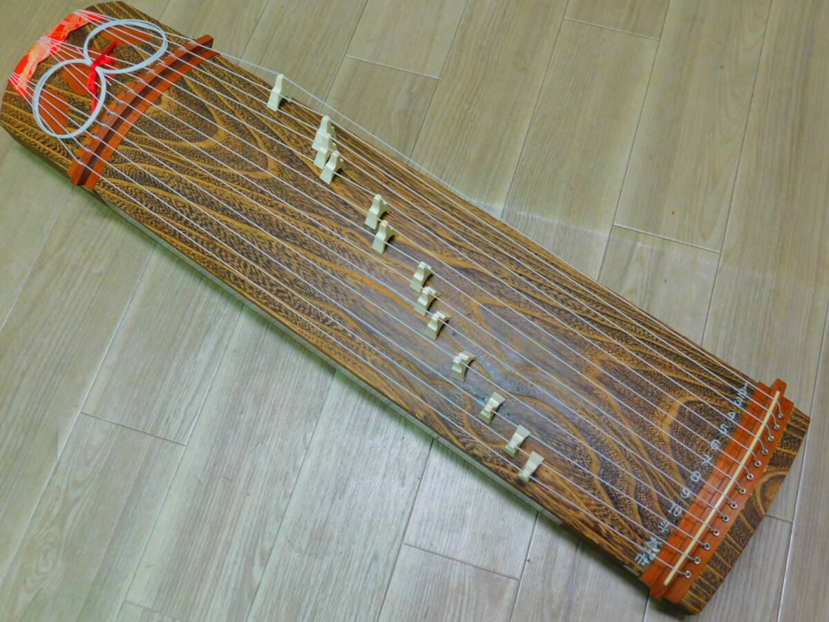 【文化箏】ゼンオン製文化琴 13弦ミニ琴 琴柱付き ケース付属/K684_画像1