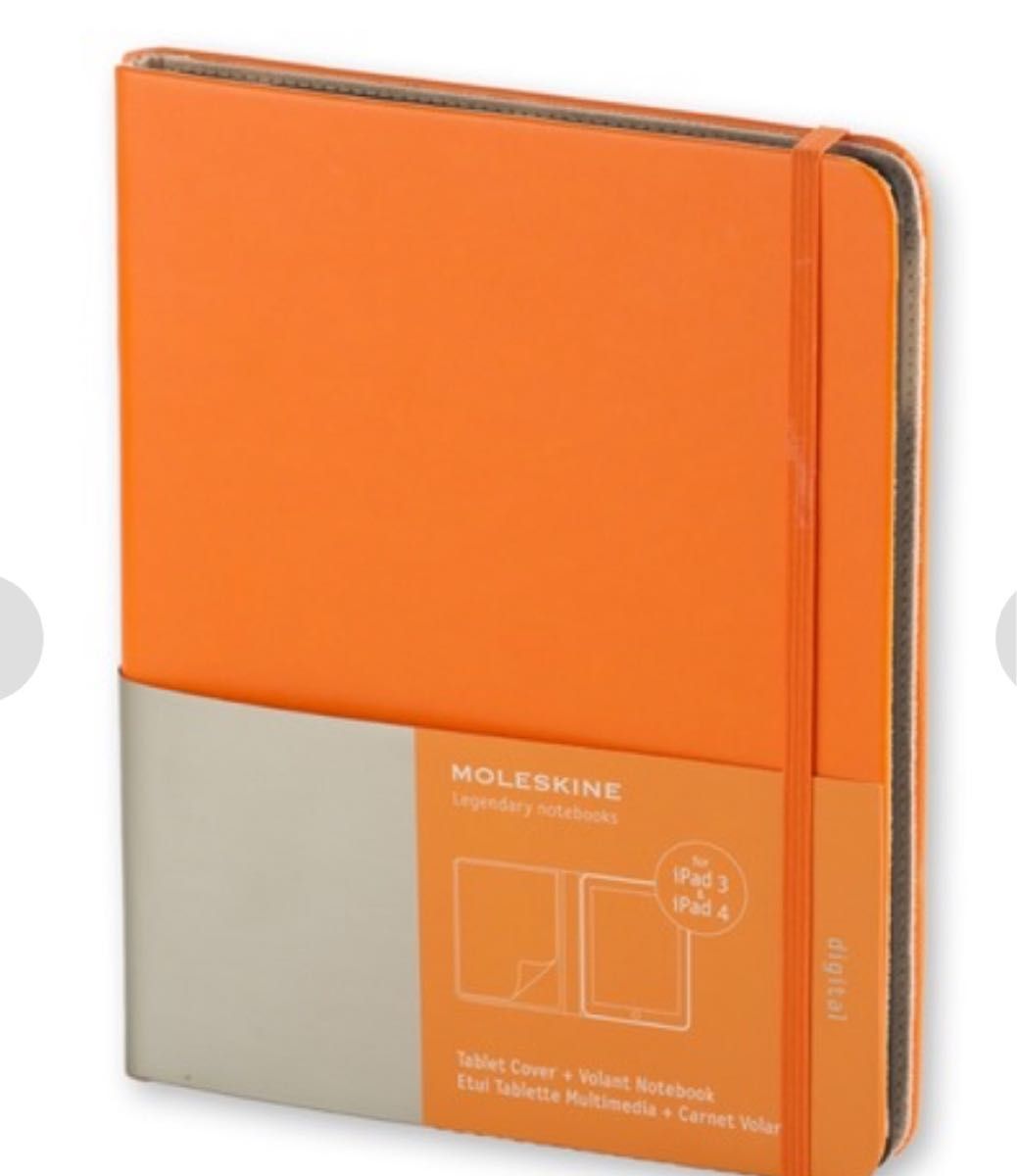 [モレスキン] タブレットケース カドミウムオレンジ　iPad3 iPad4  ノートブック付き　右利き　左利き