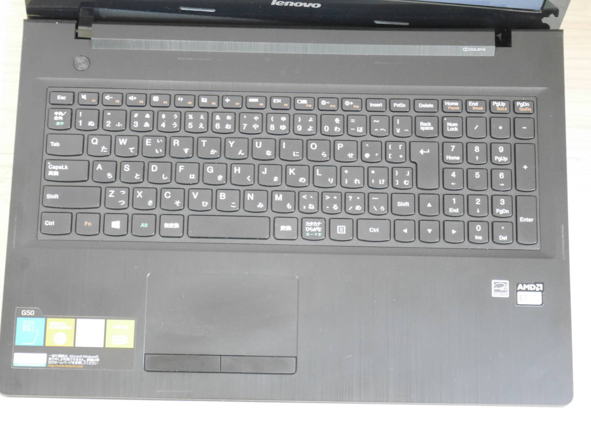 【ジャンク扱い】 Lenovo G50-45 中古品 AMD E1-6010/4G/250G/DVDSマルチ/カメラ/最新OS Windows10_画像2