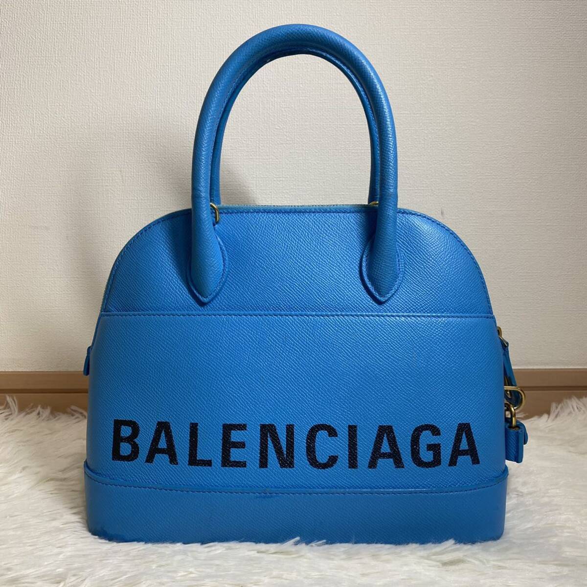 1円 BALENCIAGA バレンシアガ VILLE ヴィルトップハンドルS 2wayバッグ ハンドバッグ ショルダーバッグ ブルー 518873 4346 Z 1699_画像3