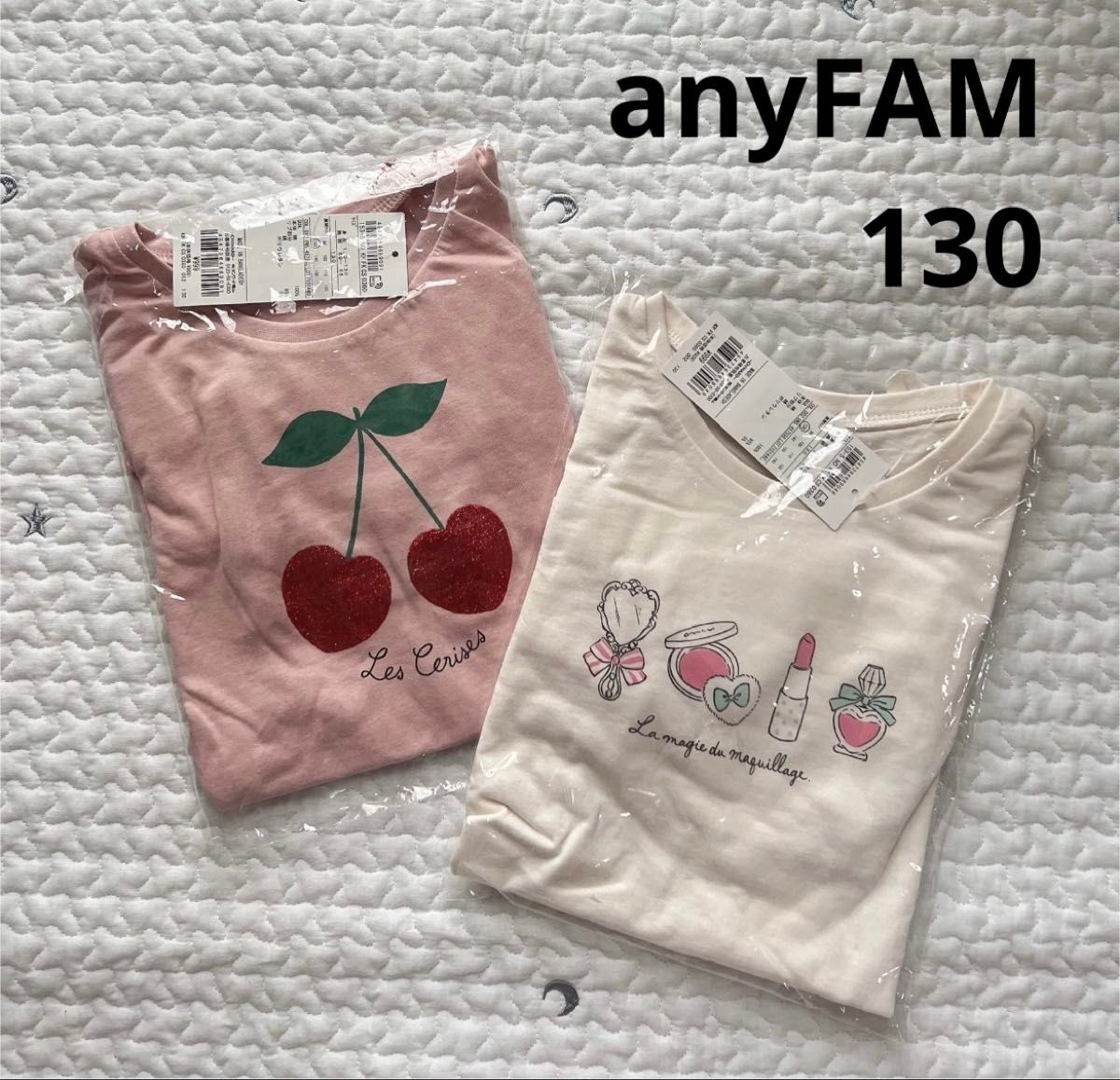 新品　130 anyFAM  WEB限定　7days プリント Tシャツ　２枚組