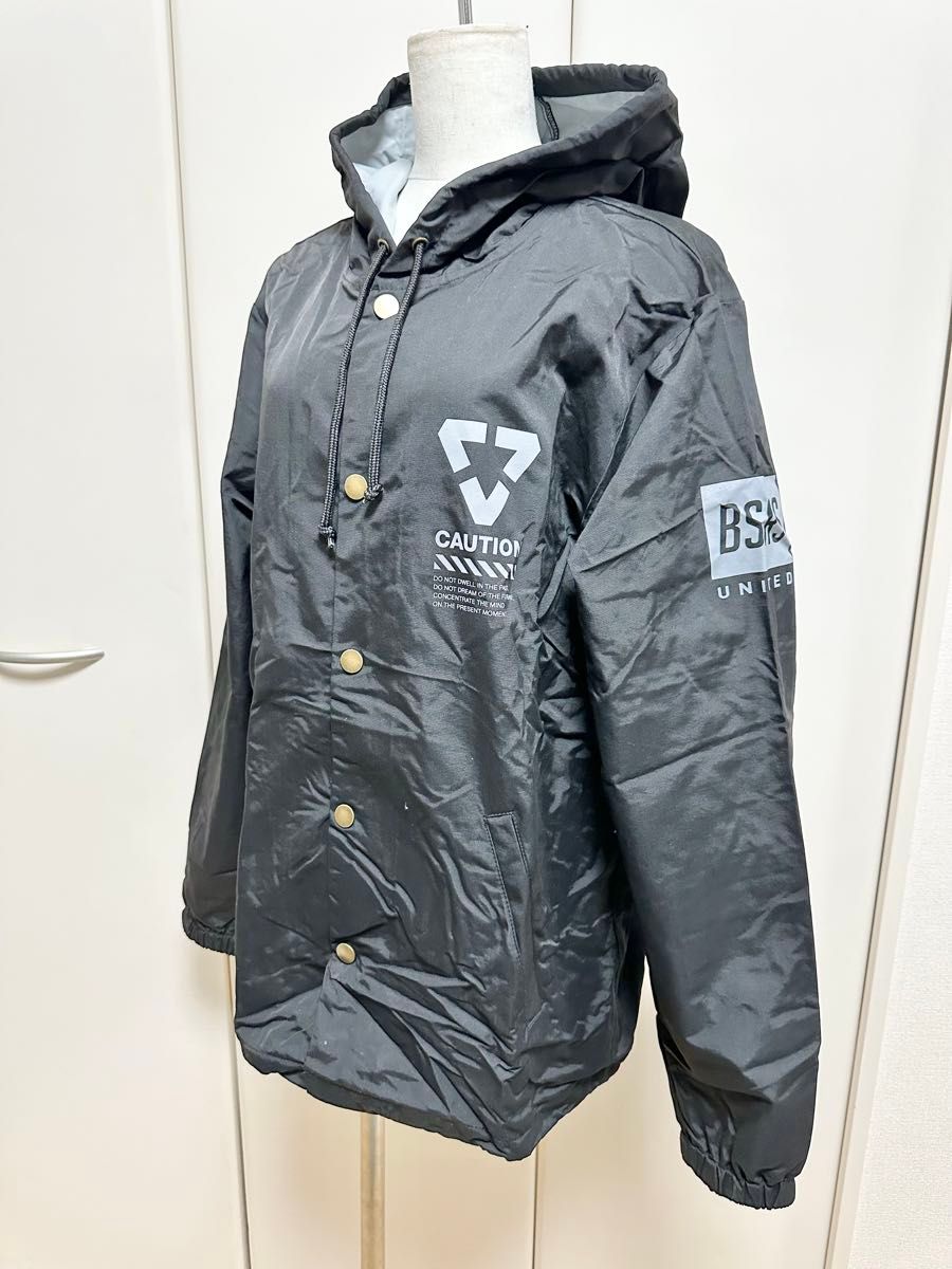 バサーズユナイテッド　コーチジャケット　 ジャケット ブラック Jacket ロゴ　ナイロン