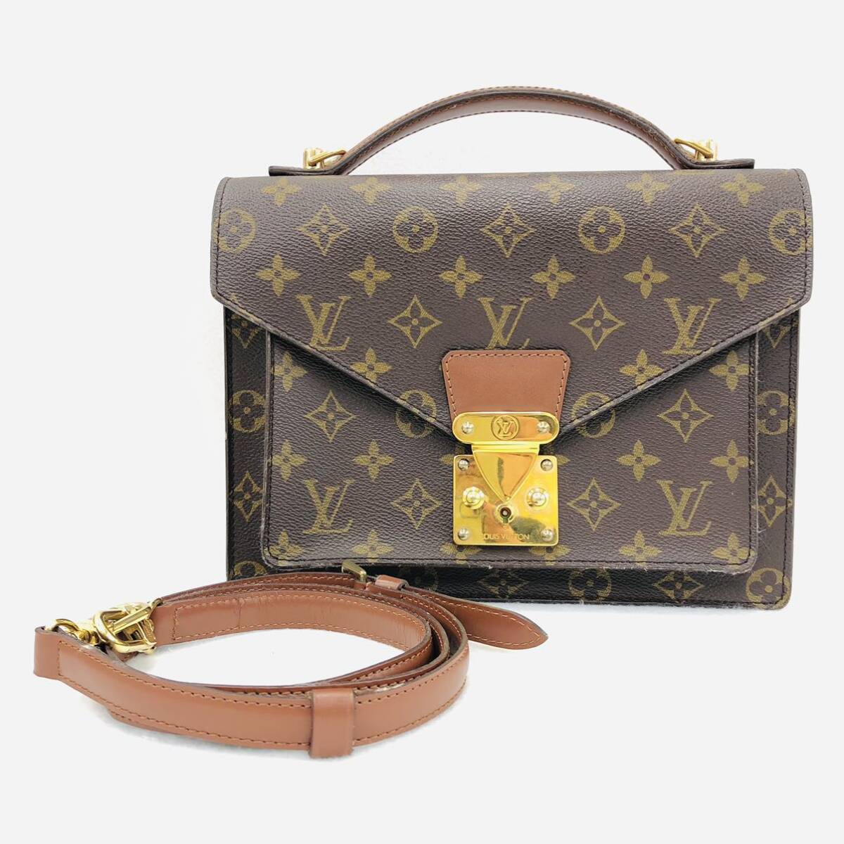 LOUIS VUITTON モンソー 2way モノグラム ショルダーバッグ C4_画像1