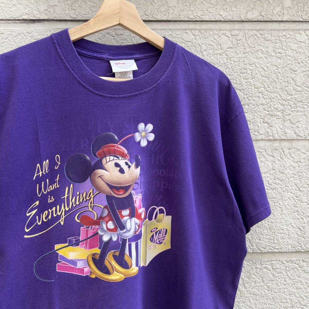 90s 00s USA古着 紫 ミニーマウス プリントTシャツ 半袖Tシャツ ディズニー アメリカ古着 vintage ヴィンテージ オフィシャル Disneyの画像1