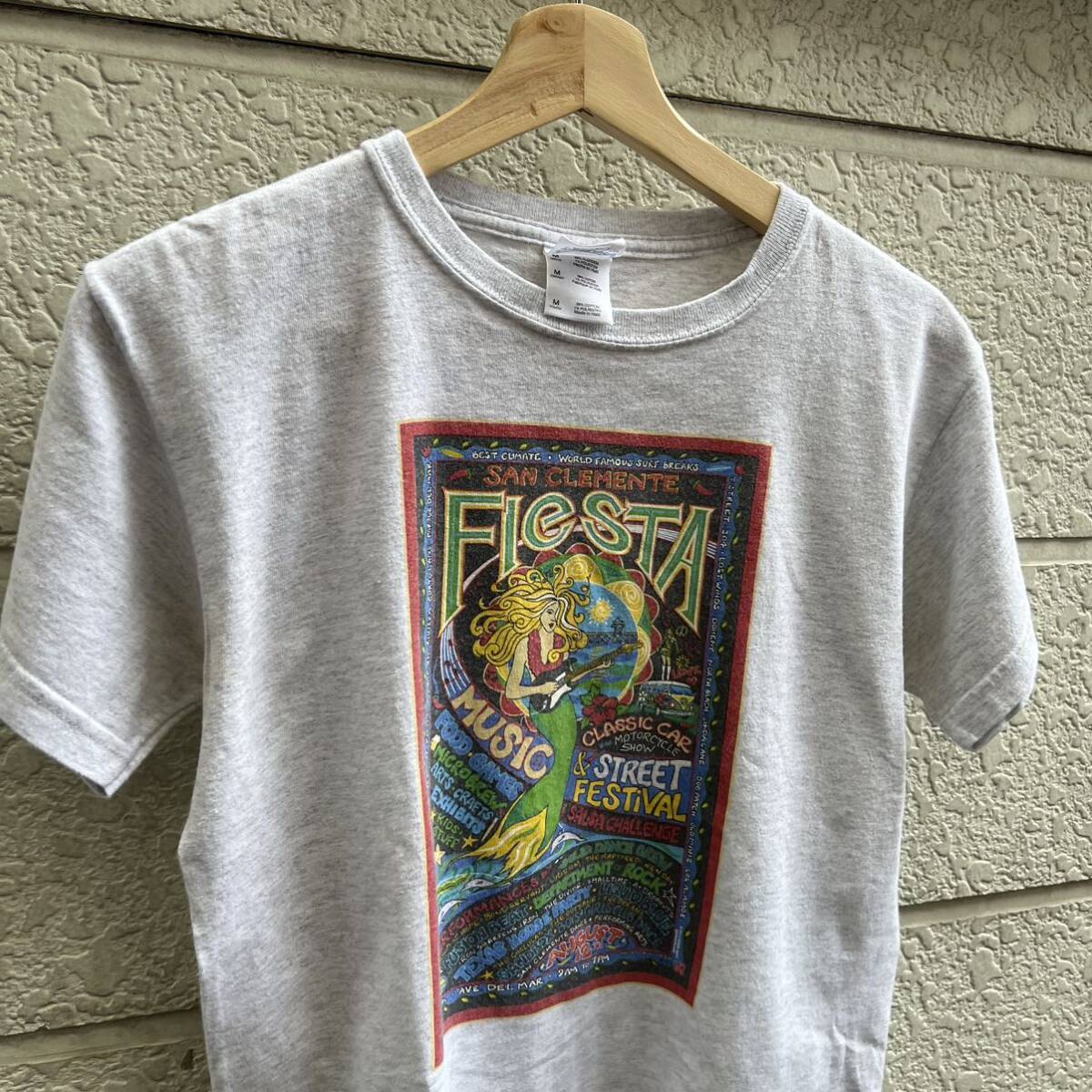 USED USA古着 グレー プリントTシャツ ミュージック フェスT GILDAN ギルダン アメリカ古着 vintage ヴィンテージ Mサイズ ギター_画像4