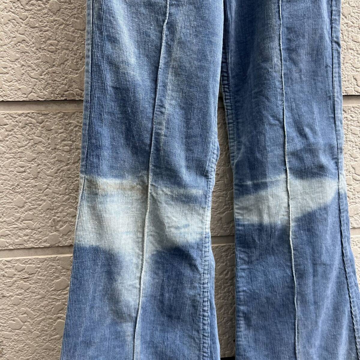 70s 80s 古着 リーバイス スーパーベル フレアパンツ ベルボトム ブーツカット Levi's コーデュロイ vintage ヴィンテージ フェイド ⑦_画像10