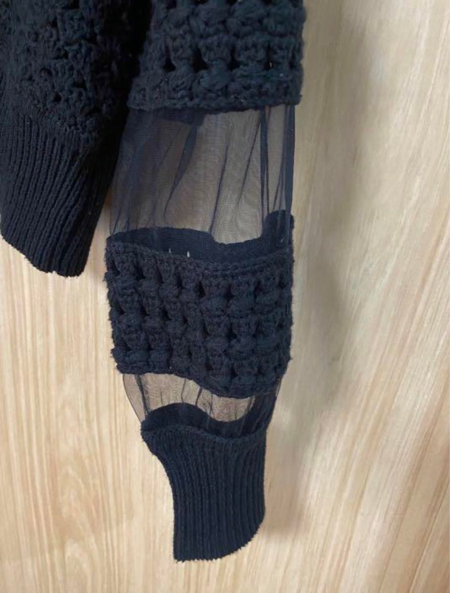 新品タグ付き FUR FUR ビッグカラークロシェカーディガン ラベンダー 新品タグ付き FUR FUR ビッグカラークロシェカーディガン ラベンダー