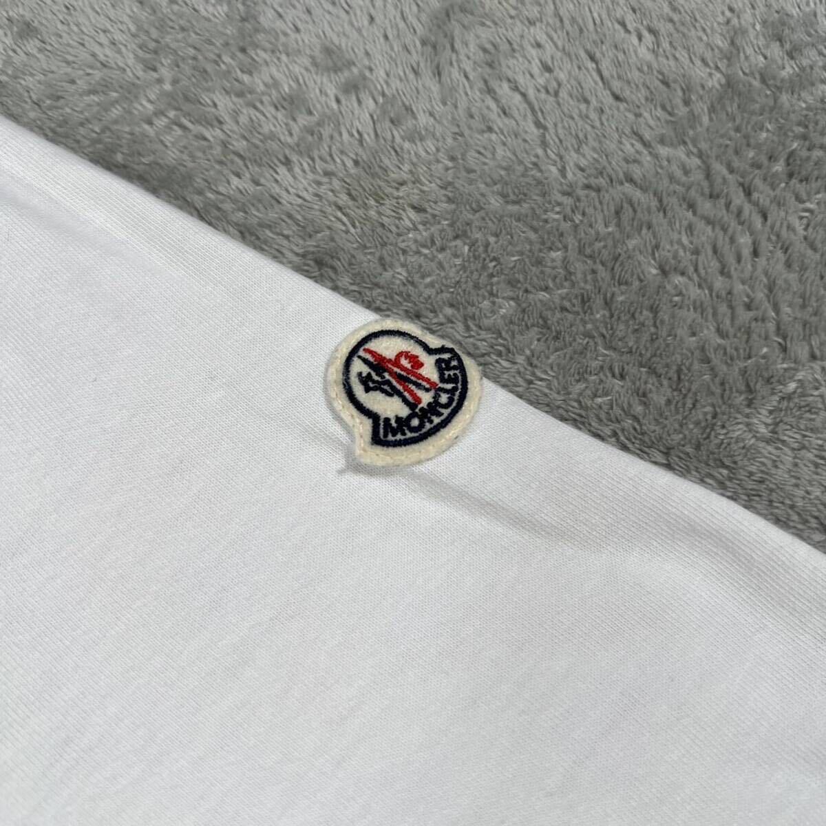 1円〜　美品　MONCLER モンクレール　マグリア　刺繍デザイン　半袖Tシャツ　ホワイト　Mサイズ　7336_画像4