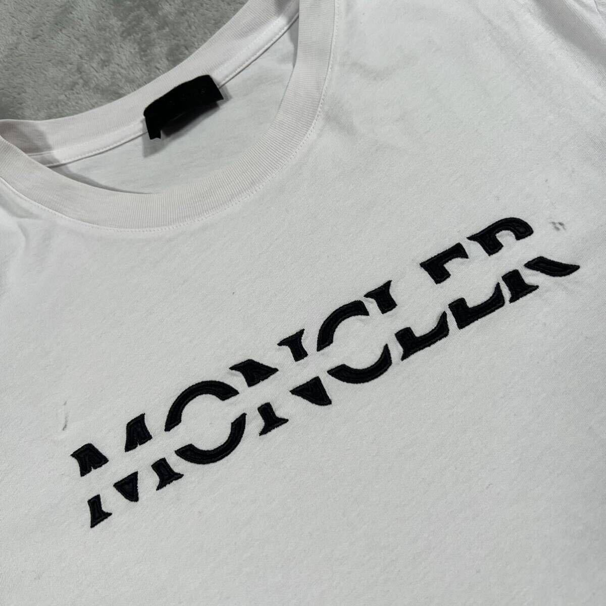 1円〜 MONCLER モンクレール 半袖Tシャツ ホワイト Mサイズ 7188の画像3