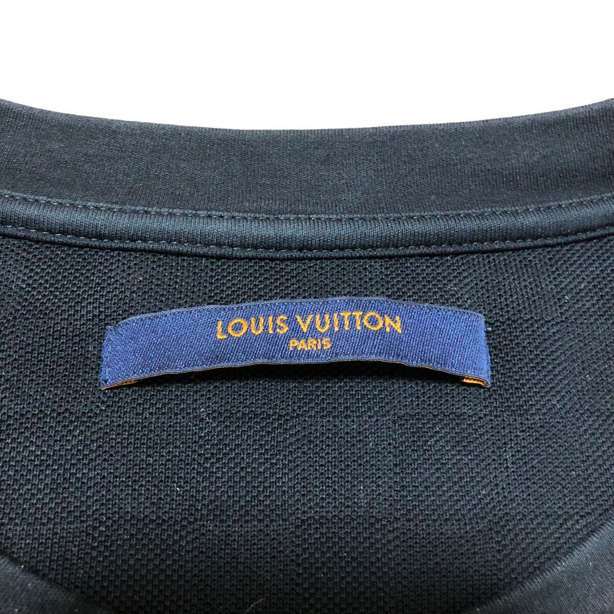 【鑑定済】LOUIS VUITTON ルイヴィトン ダミエポケット 黒 メンズ 半袖 Tシャツ XLの画像2