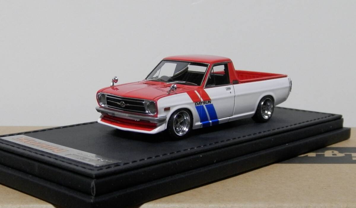 イグニッションモデル IG1119 1/43 Nissan Sunny Truck (B121) Longd Red/White_画像2