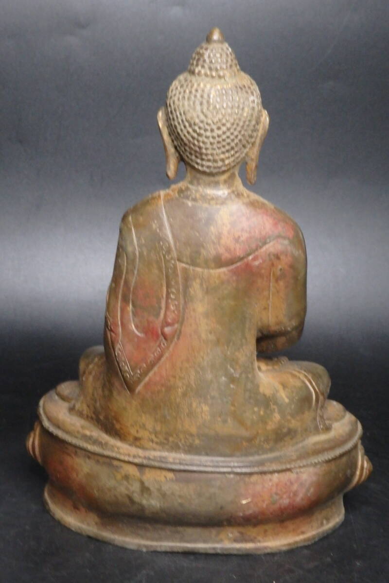 【友】時代 古銅佛座像 /仏像 中国古玩 古美術品 骨董品 時代品 美術品_画像4