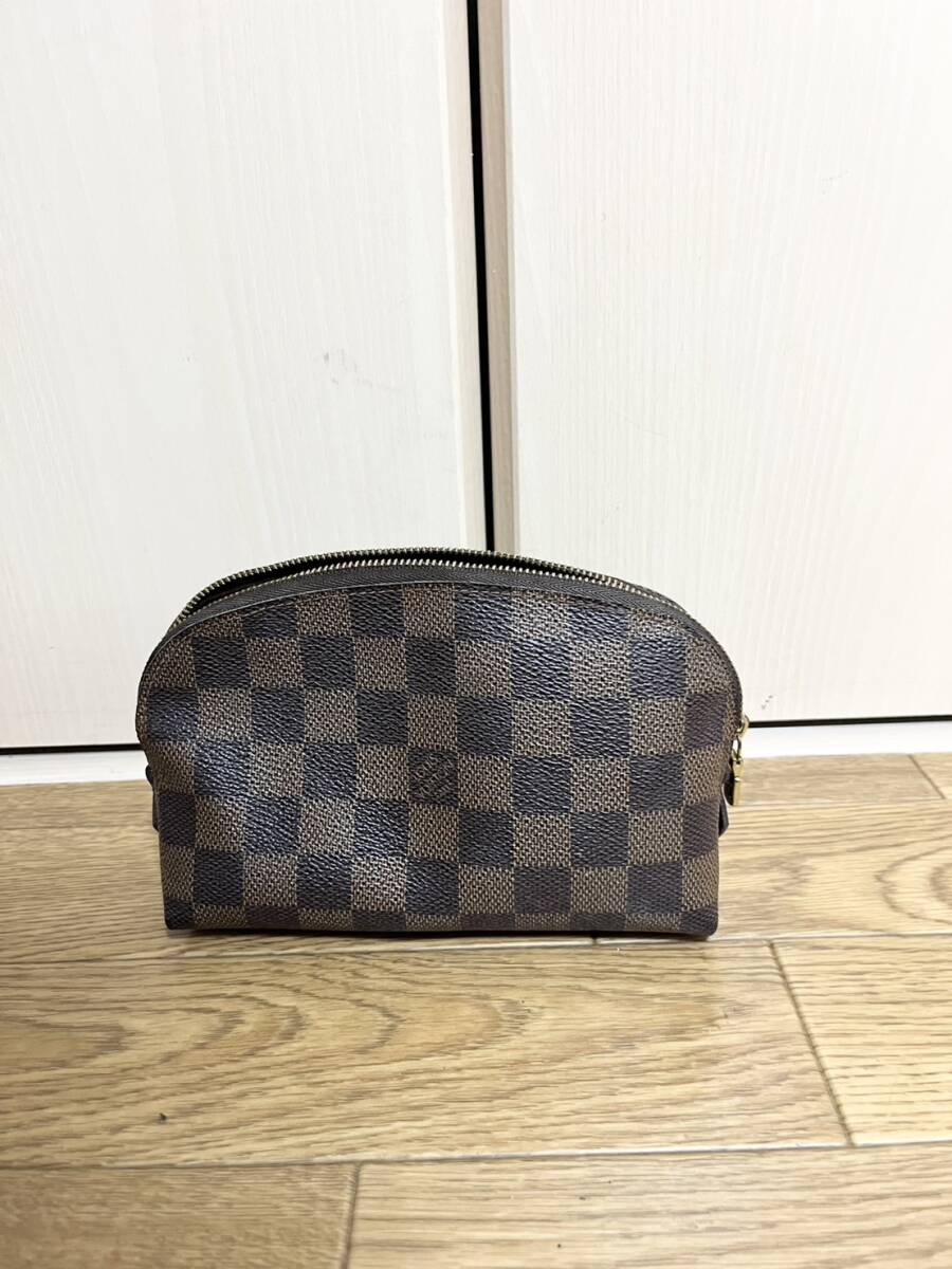 【used品】LOUIS VUITTON ルイヴィトン ダミエ ポシェット コスメティック マルチケース 小物入れ ブラウン系_画像2