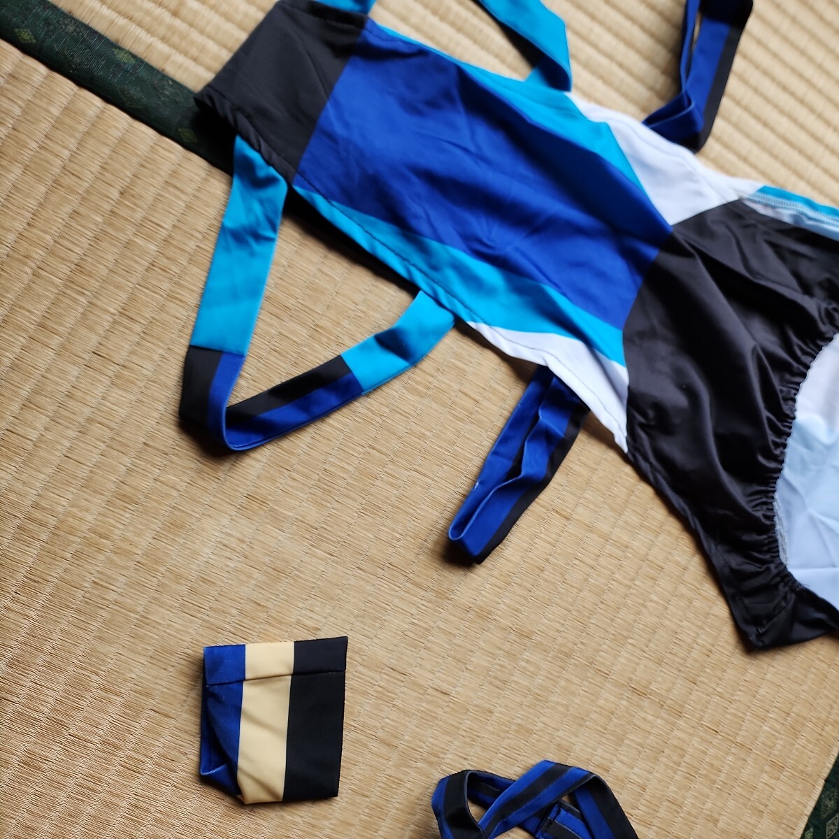 FGO.. front swimsuit XL size one jpy start cosplay .. light blue . blue . white . black silver . Gold elasticity equipped 