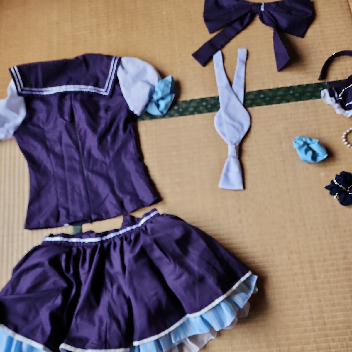  Rav Live height slope ... Pirates compilation .. front S size one jpy start cosplay .. purple . white . light blue . gray skirt . dressing up 