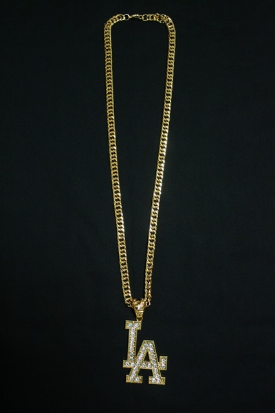  new goods B series necklace LA rhinestone Gold la start HIPHOP Reggae hip-hop DJ necklace B series 