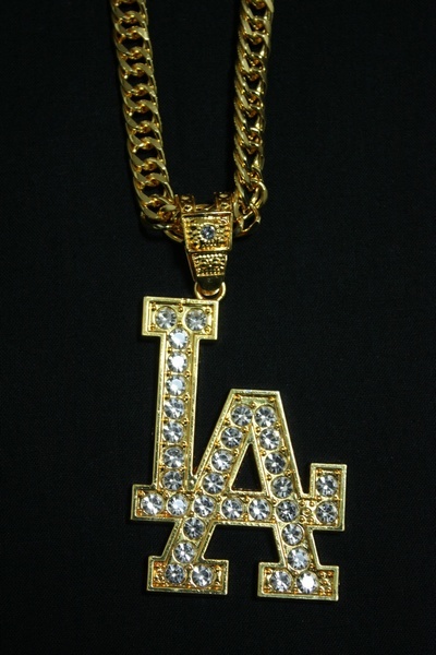  new goods B series necklace LA rhinestone Gold la start HIPHOP Reggae hip-hop DJ necklace B series 