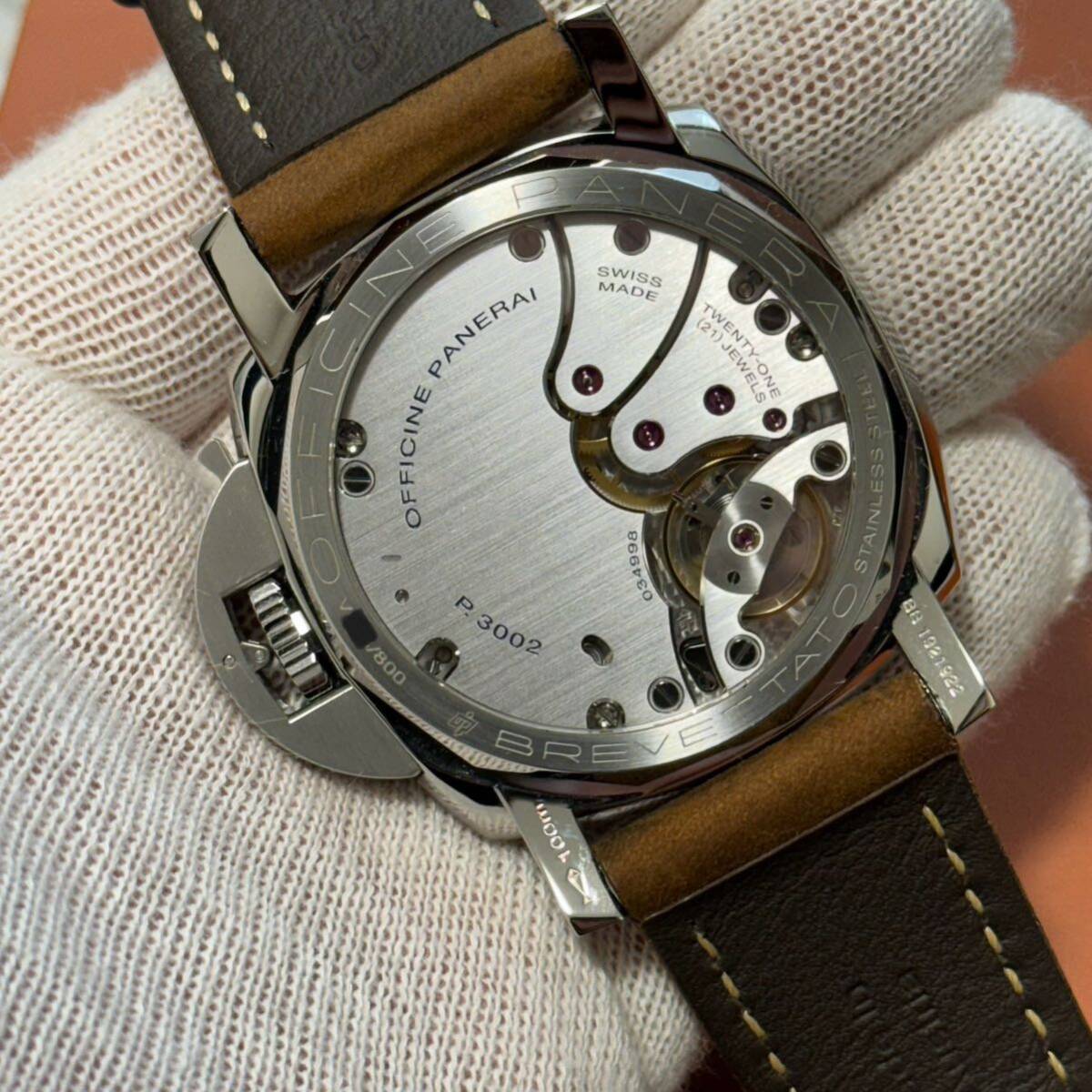 美品 V番台 パネライ PAM00423 ルミノール 1950 3DAYS パワーリザーブ 手巻き PANERAIの画像6