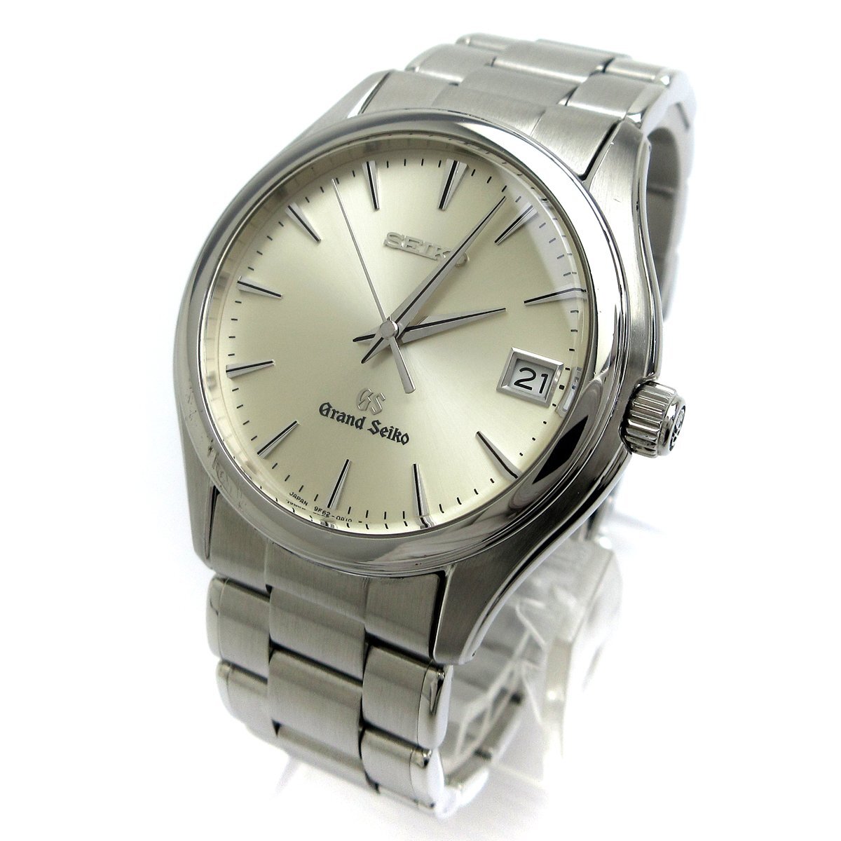 1円 セイコー グランドセイコー デイト メンズ シルバー文字盤 9F62-0A10 時計 SEIKO Grand Seiko クォーツ クリーニング済 稼動品_画像2