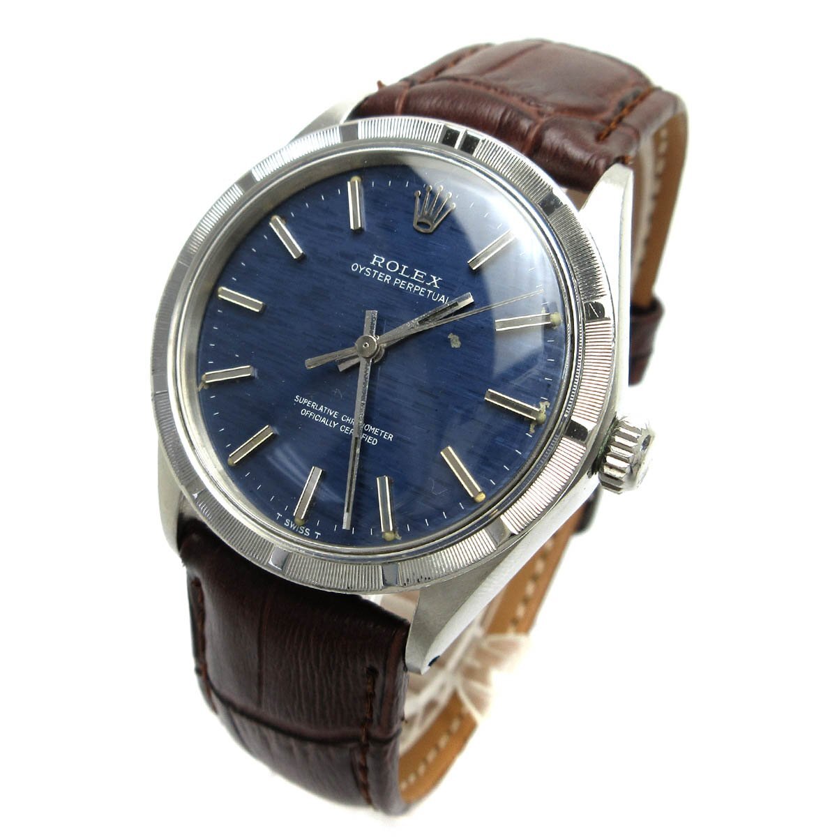 1 jpy Rolex oyster Perpetual men's automatic navy face 1007 clock ROLEX OYSTER PERPETUAL self-winding watch 