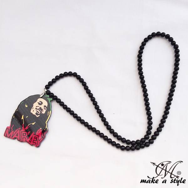  Bob ma- Lee las Takara - black Reggae necklace 343