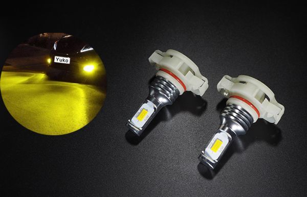 車検対応 黄金色 イエロー PSX24W LED フォグランプ 86/ZN6/BRZ/ZC6/XV/GP/インプレッサ/G4/GJ 2個セット黄色_画像1