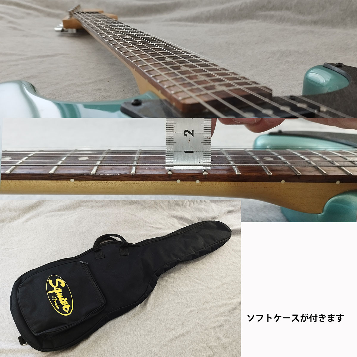 ストラトキャスター(Squier by Fender)スクワイヤー。モダンなブルーメタリックボディ。SSH配列でリアをDuncan Designed「HB103B」に換装の画像10