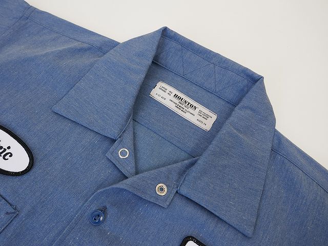 【送料無料 34%OFF】HOUSTON ヒューストン カスタム T/Cツイル WORKシャツ NO.41090 BLUE_Lサイズ_画像5