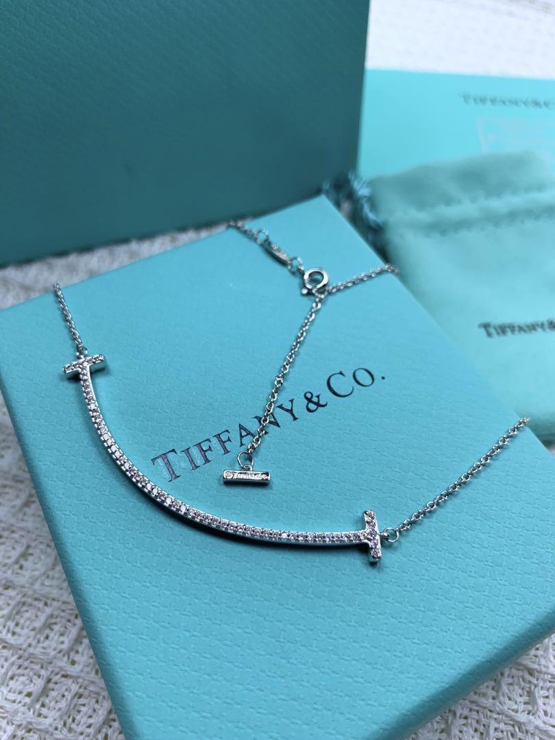 大人気★極美品★試着品★Tiffany & Co. Tスマイル ネックレス 箱付き シルバー #943099_画像1