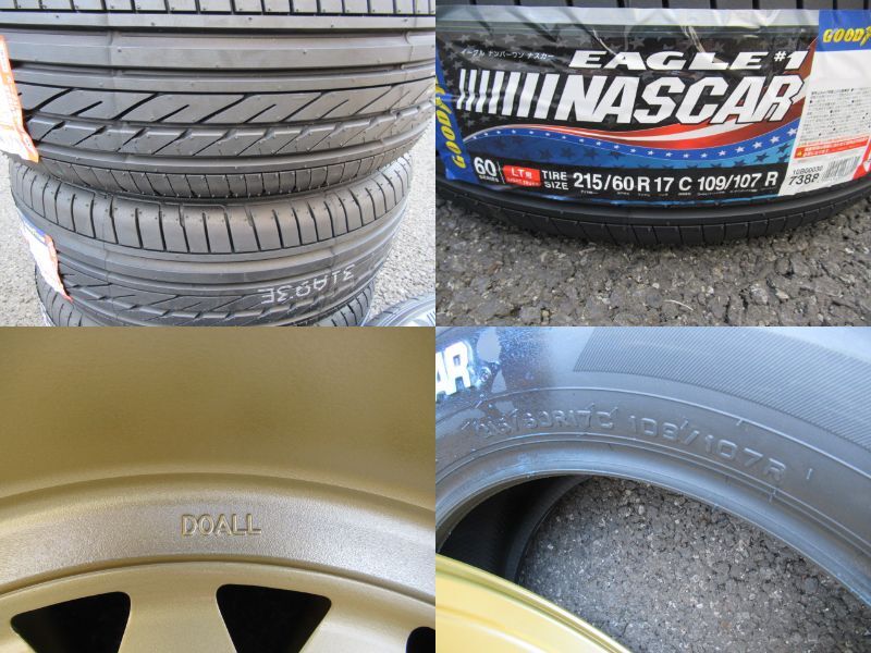 200系ハイエース用 GOODYEAR ホワイトレターNASCAR＋ ネオクラシカルデザイン メッシュFENICE-RX3 ゴールド １７インチ 4本SET 送料込価格_画像4