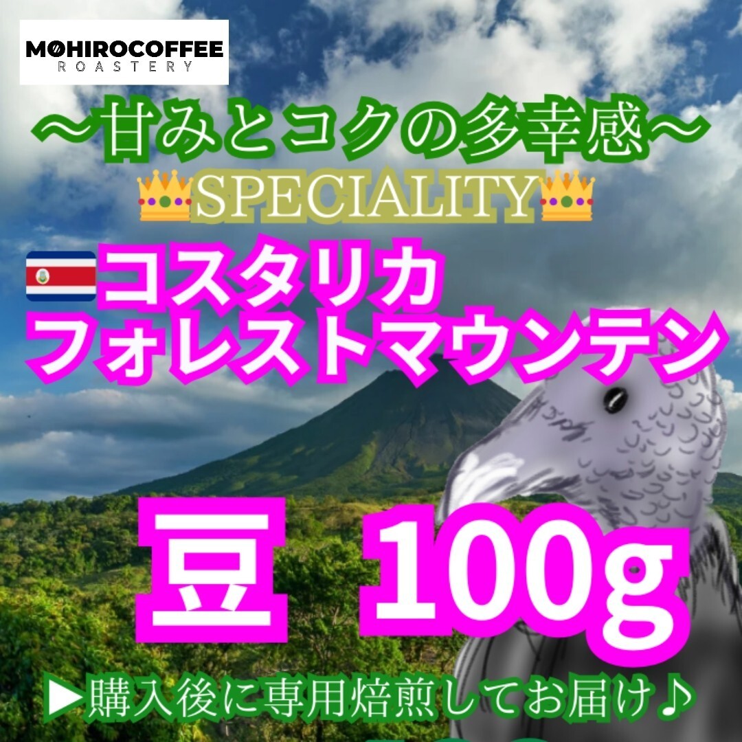 【豆】 コスタリカ フォレストマウンテン 生豆時 100g コーヒー 珈琲 自家焙煎 コーヒー豆 スペシャルティコーヒー_画像1