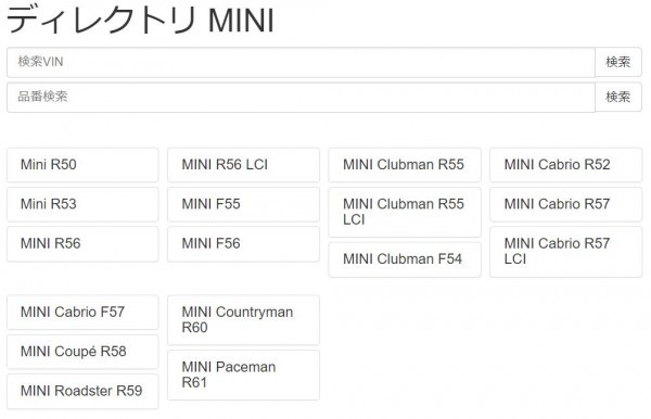  Mini + other Manufacturers parts list online version EPC Mini R50 R52 R53 R55 R56 R57 R58 R59 R60 R61 F54 F57 F56 F55 Roadster Clubman 