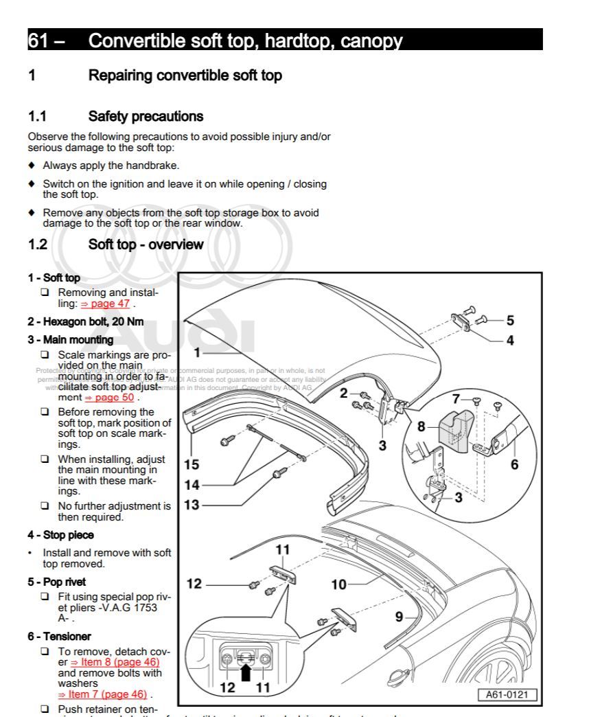 AUDI TT 1997-2006 8N ワークショップマニュアル サービスリペアマニュアル 配線図 整備書の画像7